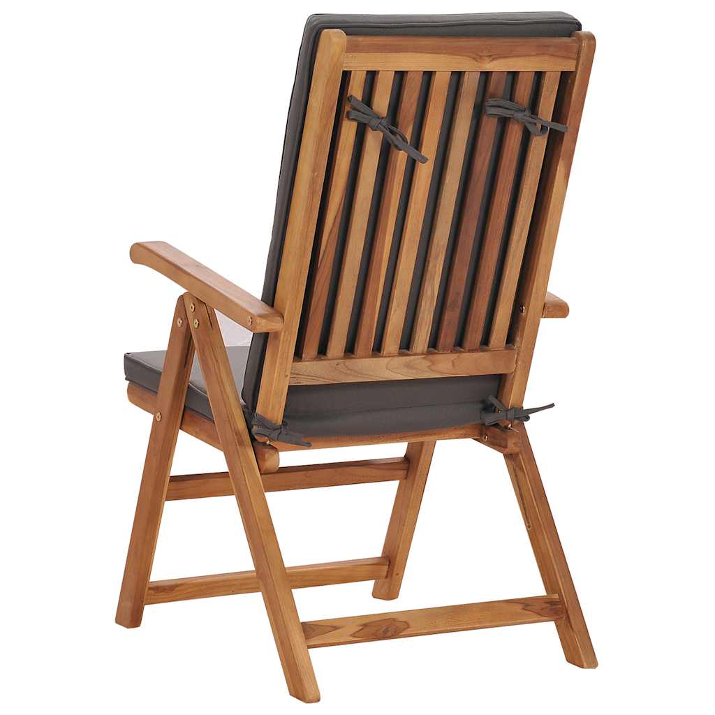 Sedie da Giardino con Cuscini 2 pz Legno di Teak Grigio | homemem39