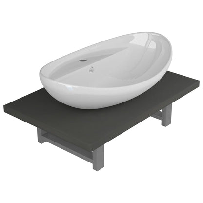 Set Mobili da Bagno 2 pz Ceramica Grigio | homemem39