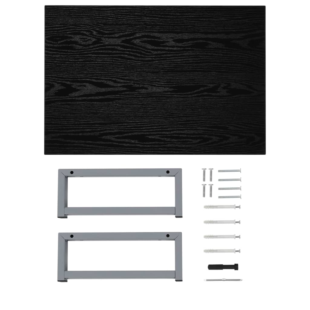Set Mobili da Bagno 2 pz Ceramica Nero