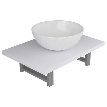 Set Mobili da Bagno 2 pz Ceramica Bianco