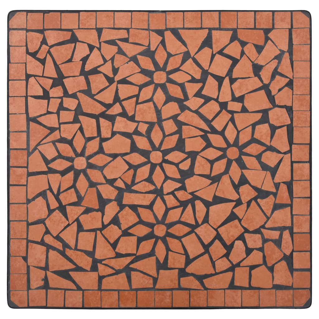 Set Bistrò 3 pz con Mosaico in Ceramica Terracotta - homemem39