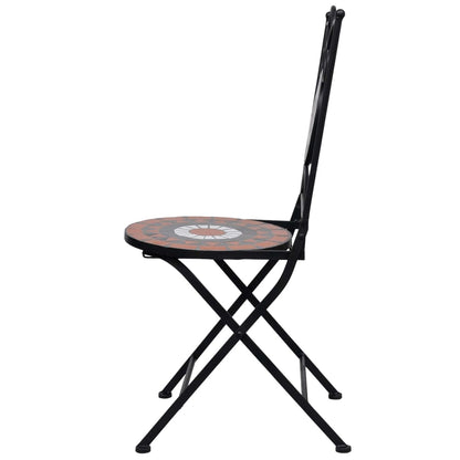 Set Bistrò 3 pz con Mosaico in Ceramica Terracotta e Bianco - homemem39