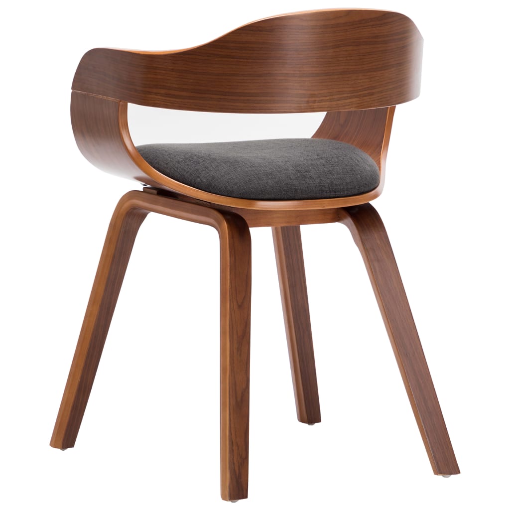Sedie da Pranzo 2 pz Grigio Scuro in Tessuto e Legno Curvato | homemem39