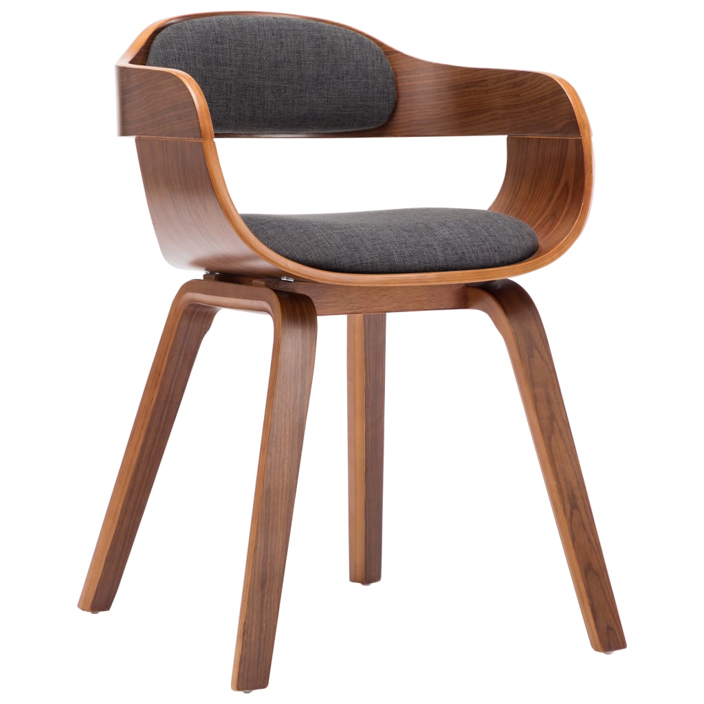 Sedie da Pranzo 6 pz Grigio Scuro in Tessuto e Legno Curvato | homemem39
