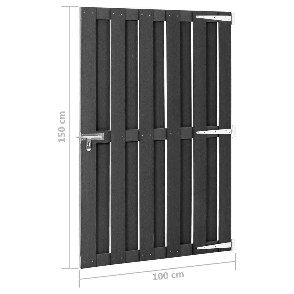 Cancello da Giardino in WPC 100x150 cm Grigio | homemem39
