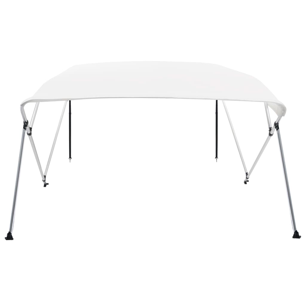 Bimini di Prua con Tendalino a 4 Archi Bianco 243x180x137 cm - homemem39