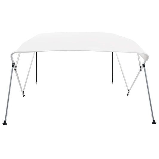 Bimini di Prua con Tendalino a 4 Archi Bianco 243x180x137 cm - homemem39