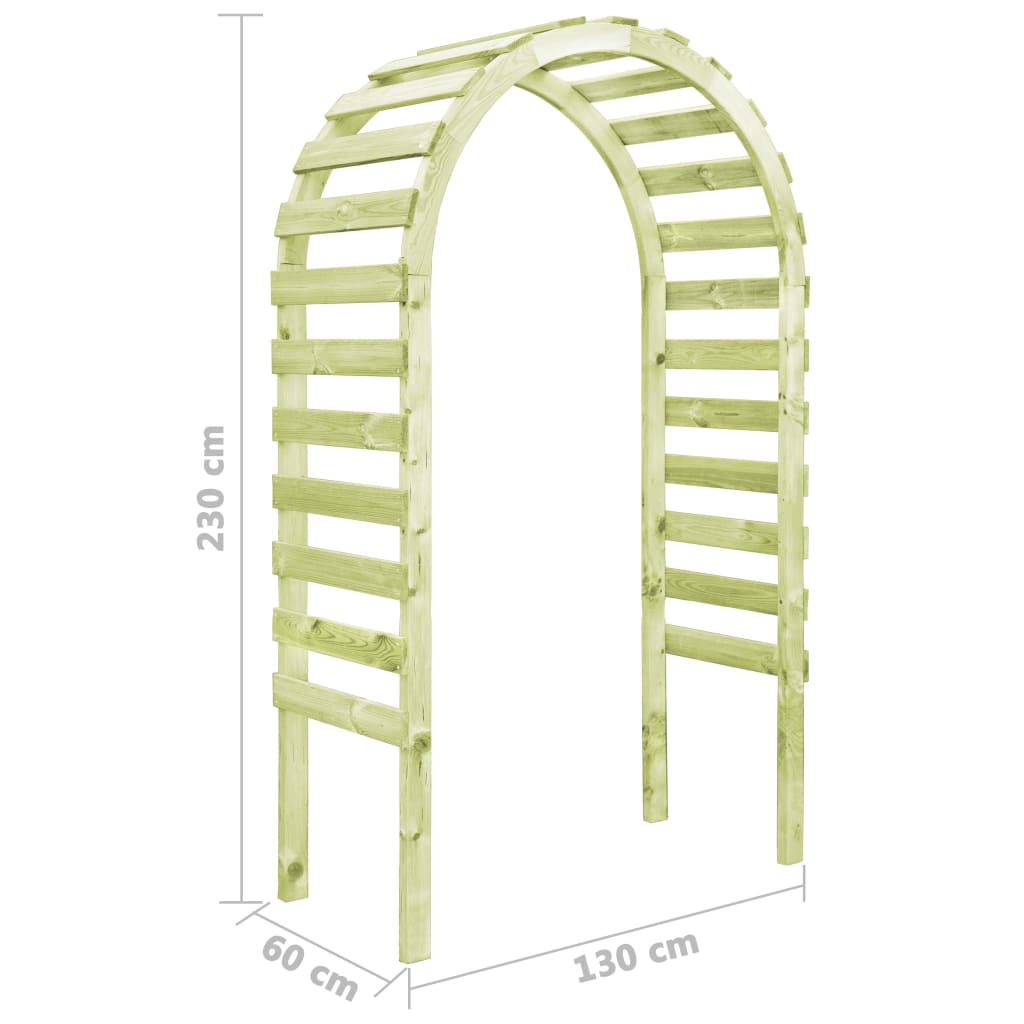 Pergolato da Giardino 130x60x230cm Legno di Pino Impregnato | homemem39