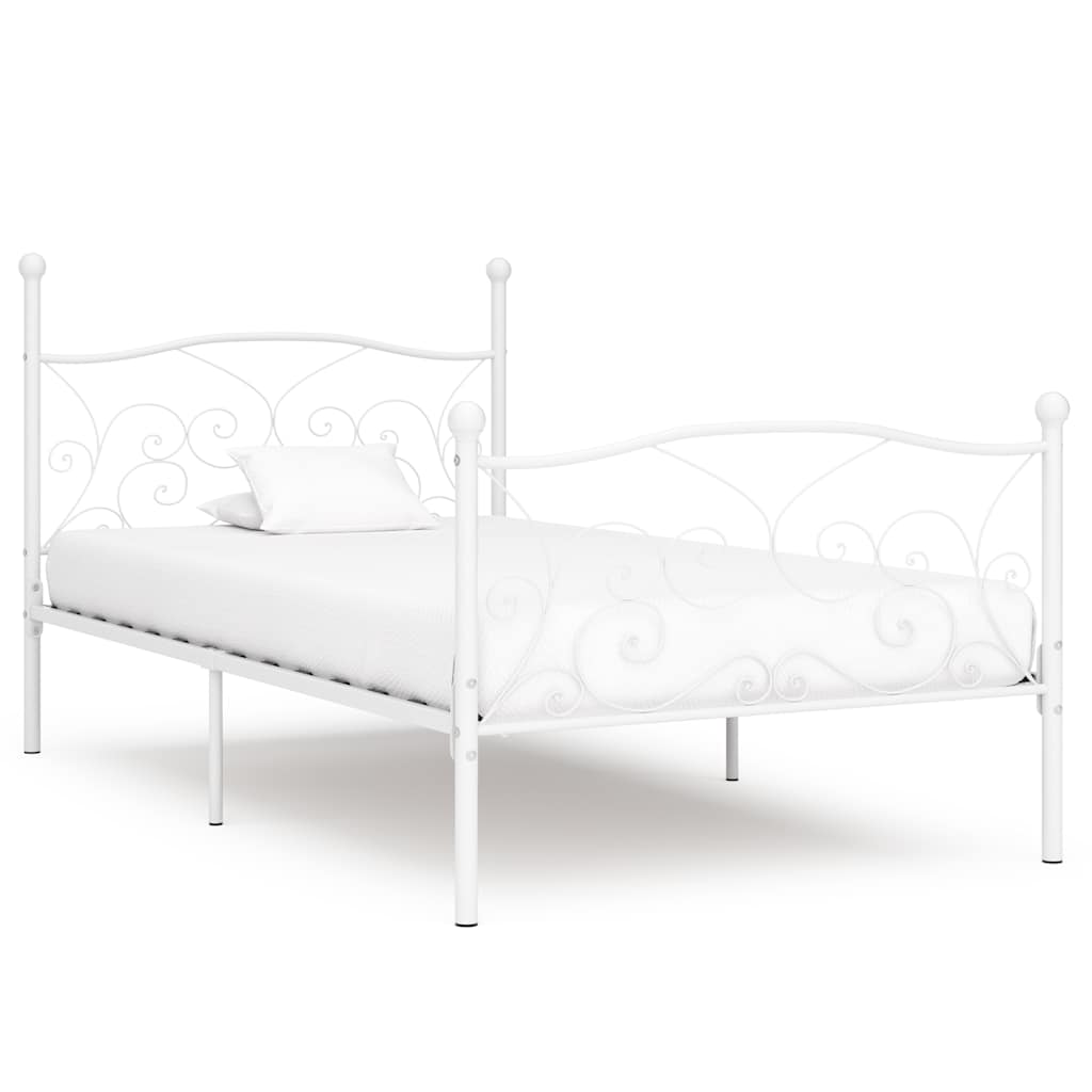 Giroletto Base con Doghe Bianco in Metallo 90x200 cm
