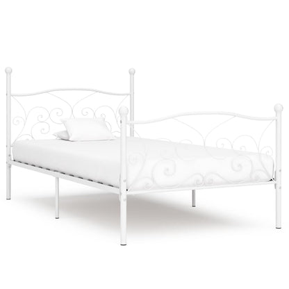 Giroletto Base con Doghe Bianco in Metallo 90x200 cm
