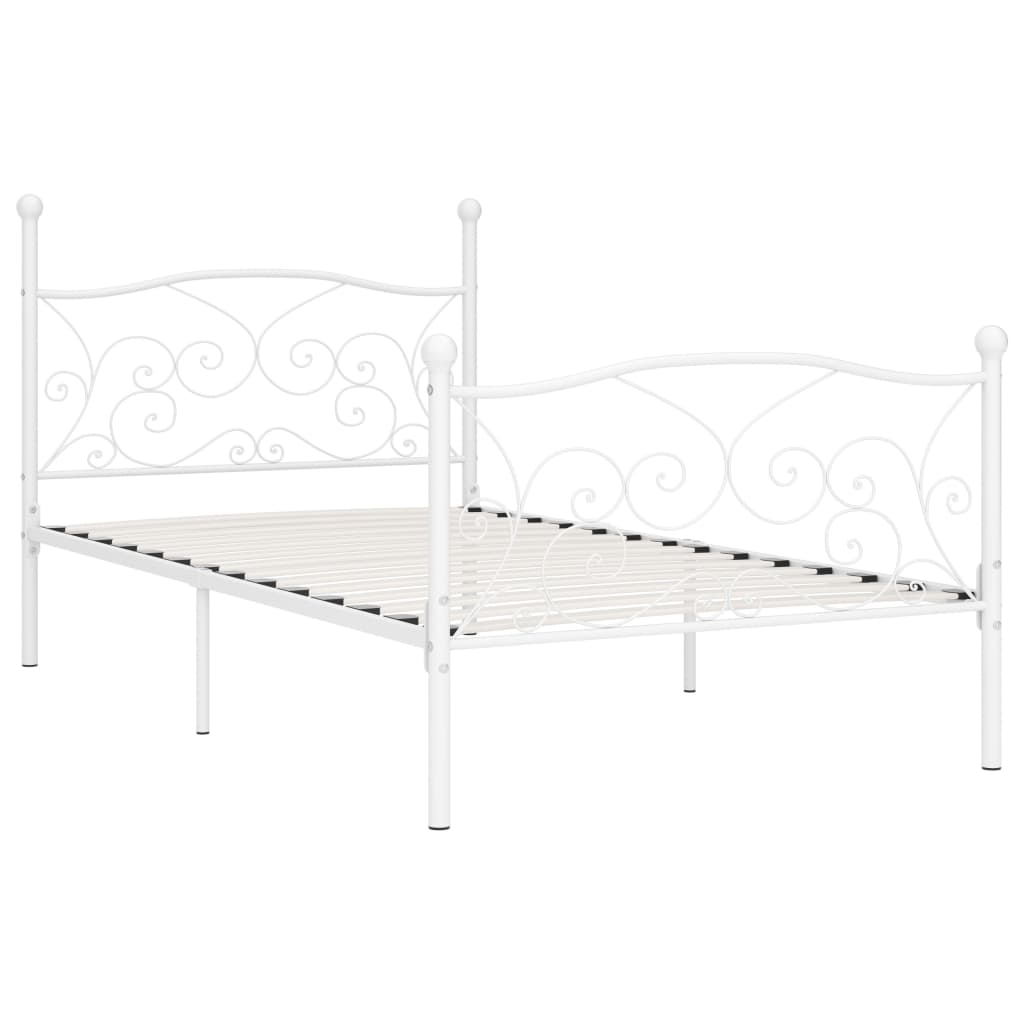 Giroletto Base con Doghe Bianco in Metallo 90x200 cm | homemem39