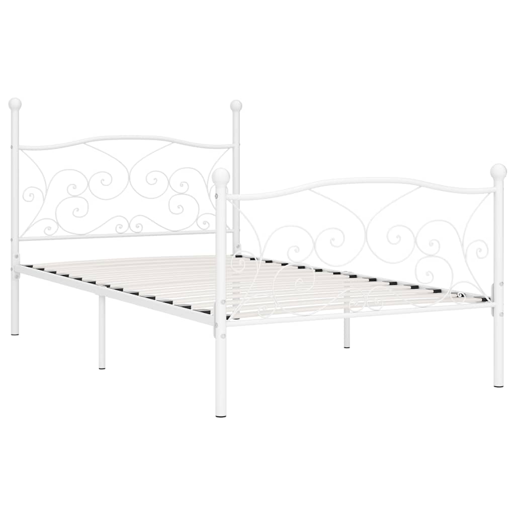 Giroletto Base con Doghe Bianco in Metallo 90x200 cm