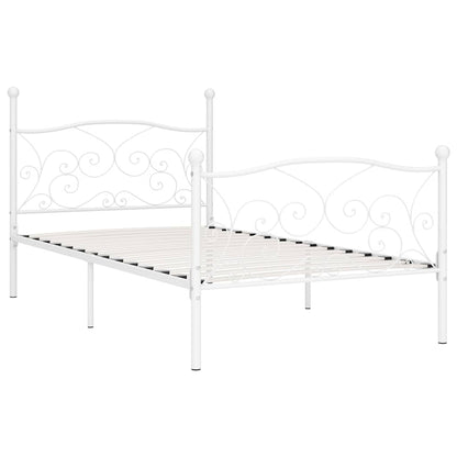 Giroletto Base con Doghe Bianco in Metallo 90x200 cm