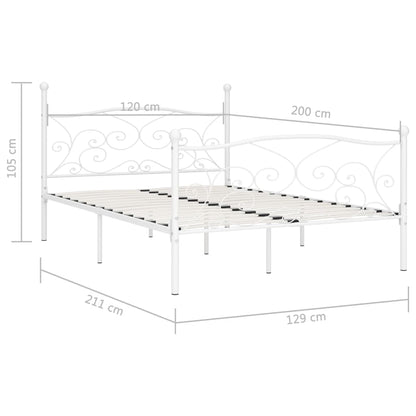 Giroletto Base con Doghe Bianco in Metallo 120x200 cm | homemem39