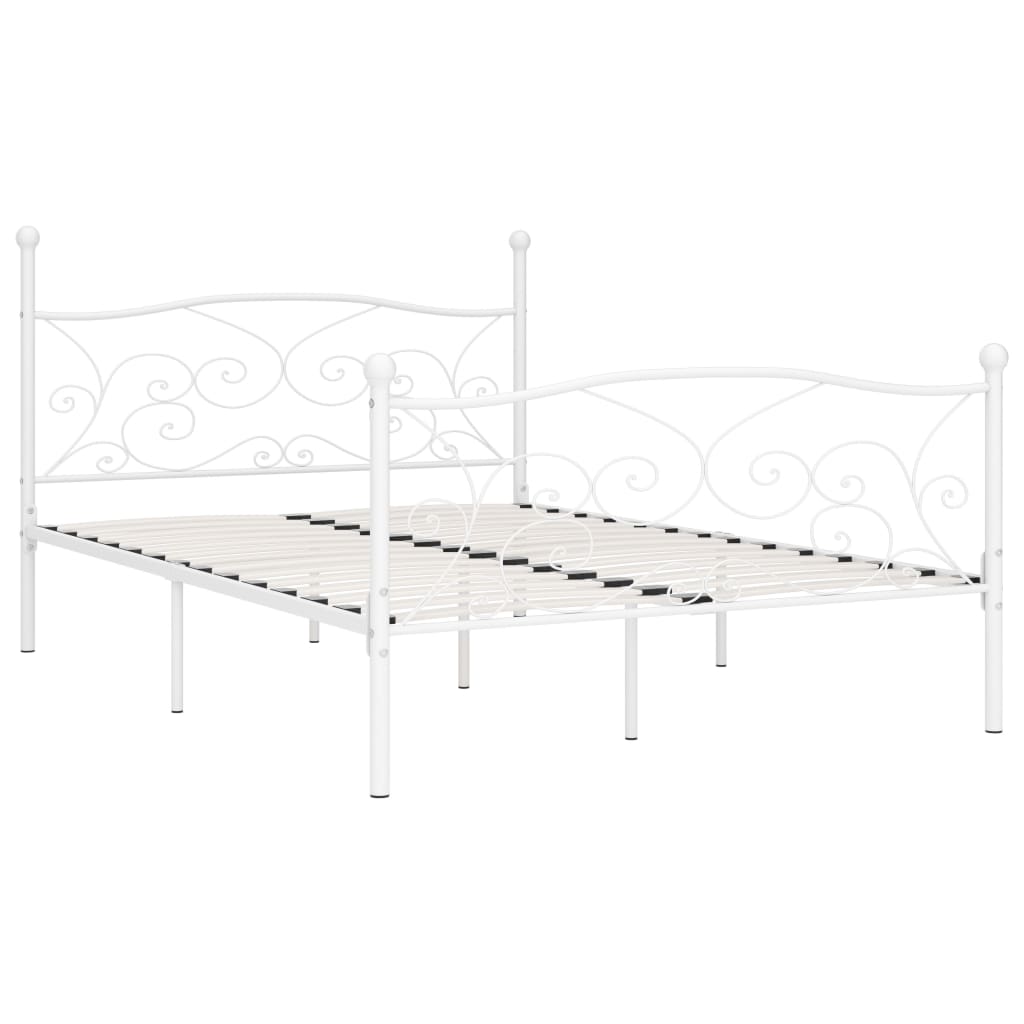 Giroletto con Doghe Bianco in Metallo 160x200 cm | homemem39