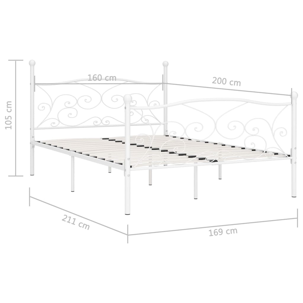 Giroletto con Doghe Bianco in Metallo 160x200 cm | homemem39