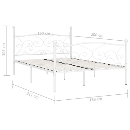 Giroletto con Doghe Bianco in Metallo 160x200 cm | homemem39