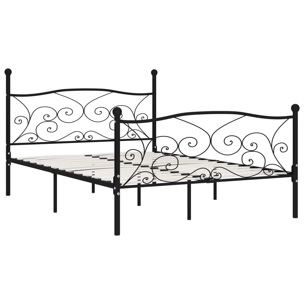 Giroletto con Doghe Nero in Metallo 120x200 cm | homemem39