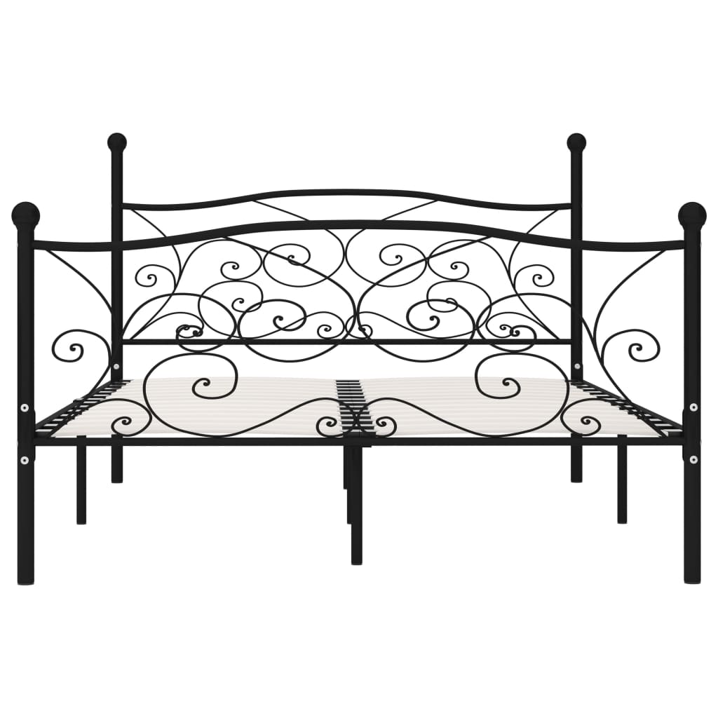 Giroletto con Doghe Nero in Metallo 160x200 cm | homemem39