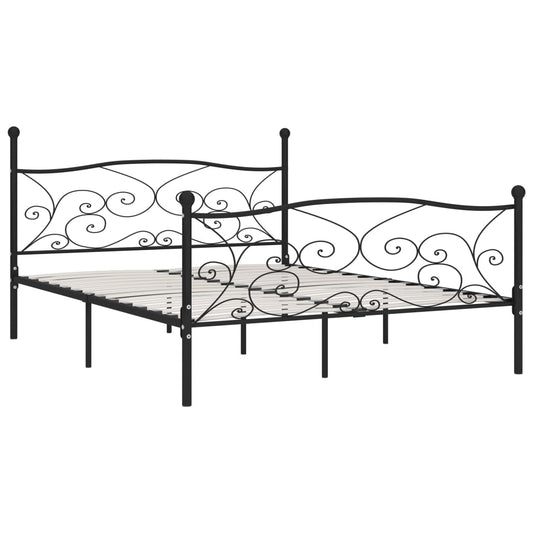 Giroletto con Doghe Nero in Metallo 180x200 cm | homemem39
