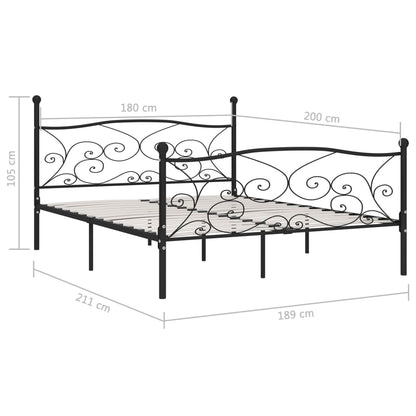 Giroletto con Doghe Nero in Metallo 180x200 cm | homemem39