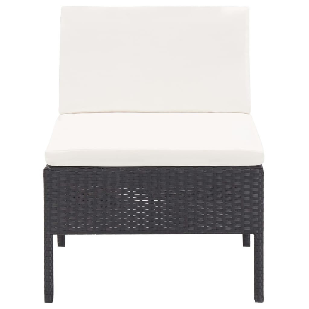 Set Divani da Giardino 6 pz con Cuscini in Polyrattan Nero | homemem39