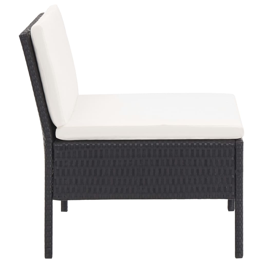 Set Divani da Giardino 6 pz con Cuscini in Polyrattan Nero | homemem39