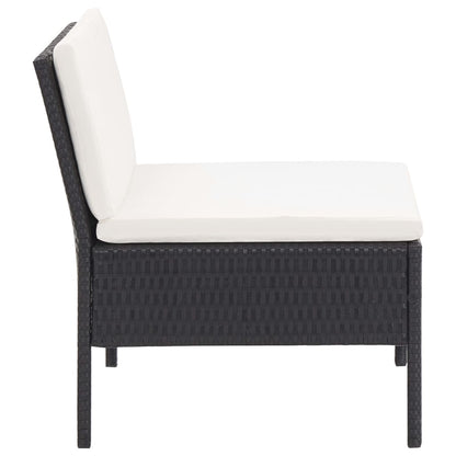 Set Divani da Giardino 6 pz con Cuscini in Polyrattan Nero | homemem39