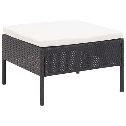 Set Divani da Giardino 6 pz con Cuscini in Polyrattan Nero | homemem39