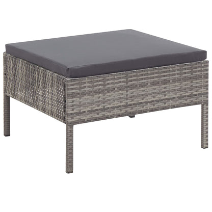 Set Divani da Giardino 6 pz con Cuscini in Polyrattan Grigio | homemem39