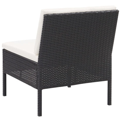 Set Divani da Giardino 6 pz con Cuscini in Polyrattan Nero | homemem39