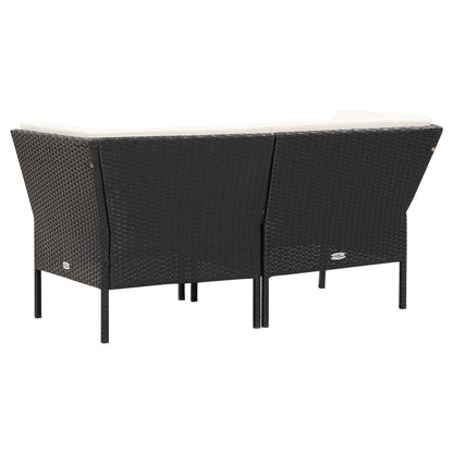 Set Divani da Giardino 6 pz con Cuscini in Polyrattan Nero | homemem39