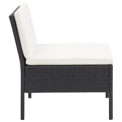 Set Divani da Giardino 6 pz con Cuscini in Polyrattan Nero | homemem39