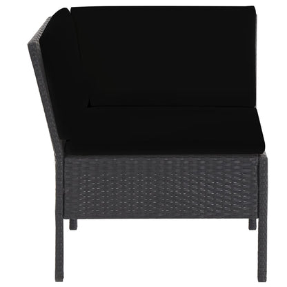 Set Divani da Giardino 6 pz con Cuscini in Polyrattan Nero | homemem39