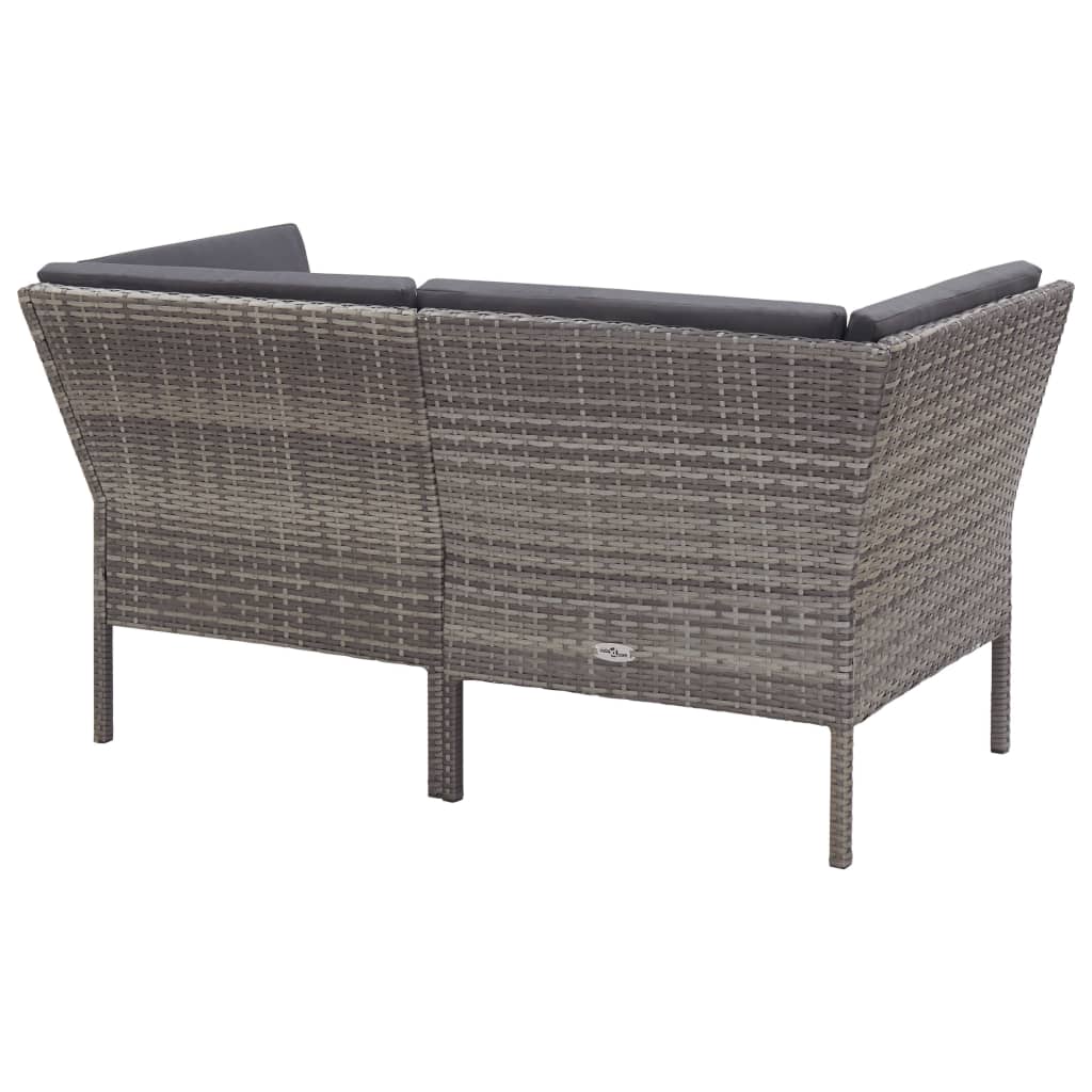 Set Divani da Giardino 6 pz con Cuscini in Polyrattan Grigio | homemem39