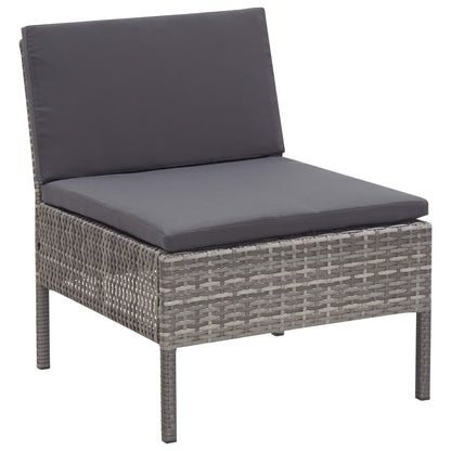 Set Divani da Giardino 6 pz con Cuscini in Polyrattan Grigio | homemem39