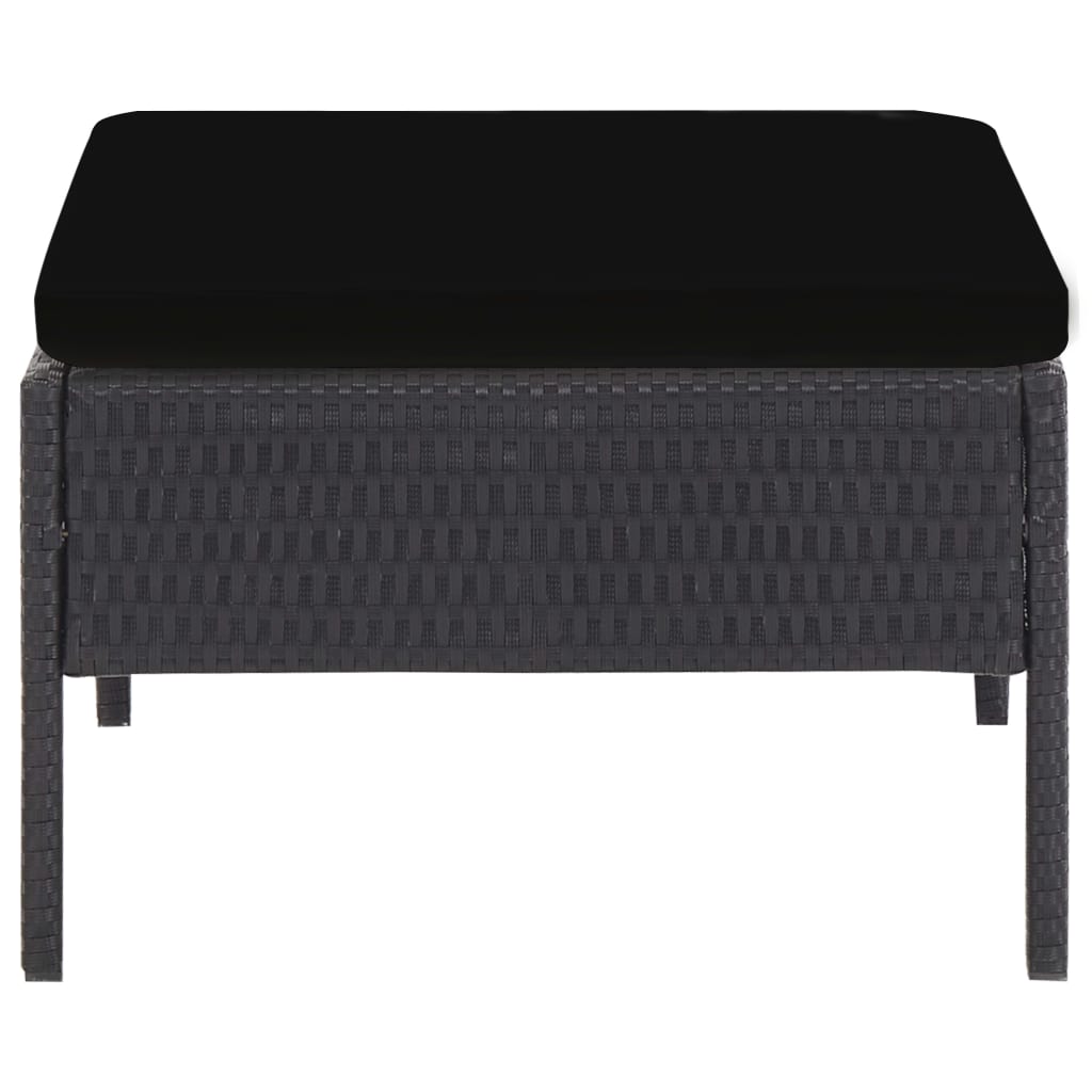 Set Divani da Giardino 5 pz con Cuscini in Polyrattan Nero | homemem39