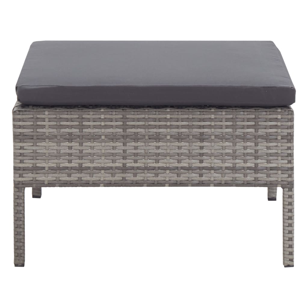 Set Divani da Giardino 5 pz con Cuscini in Polyrattan Grigio | homemem39
