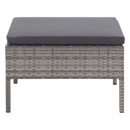 Set Divani da Giardino 5 pz con Cuscini in Polyrattan Grigio | homemem39