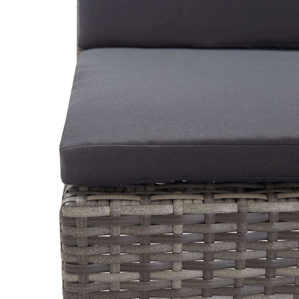Set Divani da Giardino 5 pz con Cuscini in Polyrattan Grigio | homemem39