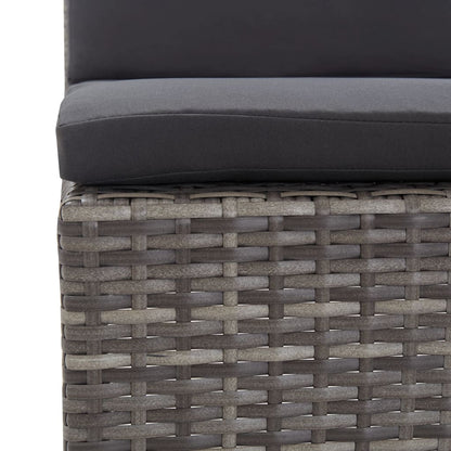Set Divani da Giardino 5 pz con Cuscini in Polyrattan Grigio | homemem39