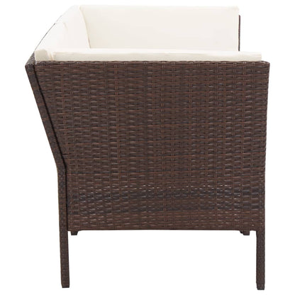 Set Divani da Giardino 6 pz con Cuscini in Polyrattan Marrone | homemem39