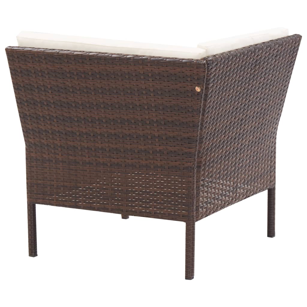 Set Divani da Giardino 6 pz con Cuscini in Polyrattan Marrone | homemem39