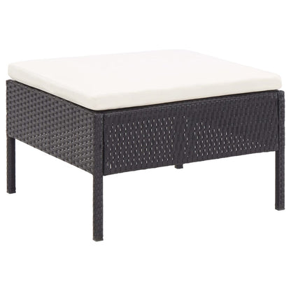 Set Divani da Giardino 6 pz con Cuscini in Polyrattan Nero | homemem39