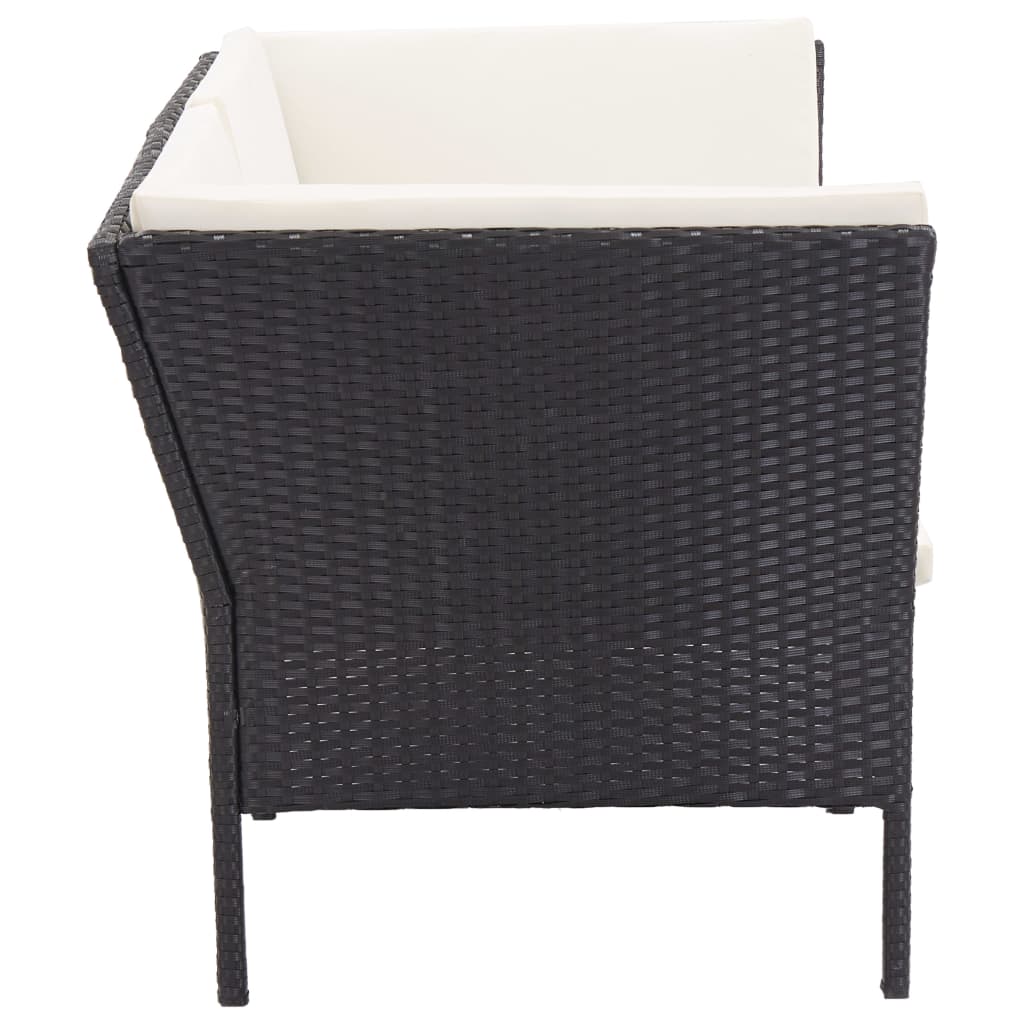 Set Divani da Giardino 6 pz con Cuscini in Polyrattan Nero | homemem39