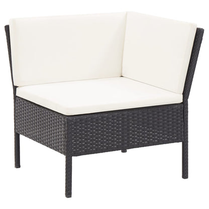 Set Divani da Giardino 6 pz con Cuscini in Polyrattan Nero | homemem39