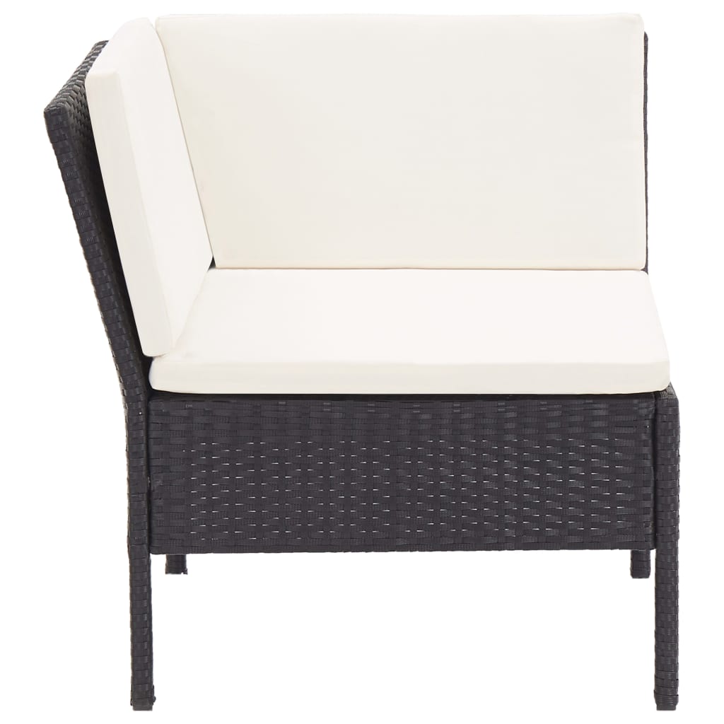 Set Divani da Giardino 6 pz con Cuscini in Polyrattan Nero | homemem39