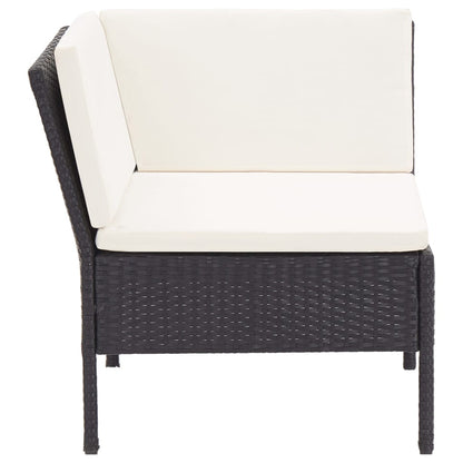 Set Divani da Giardino 6 pz con Cuscini in Polyrattan Nero | homemem39