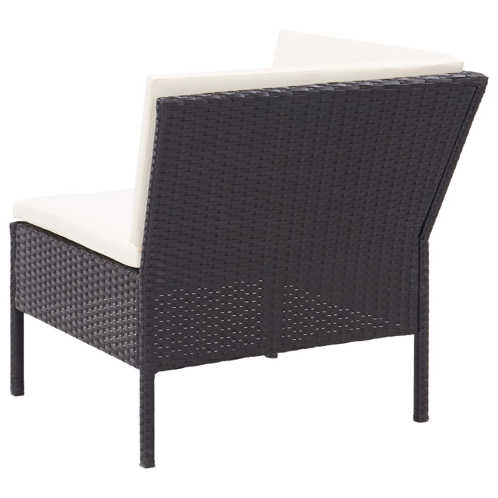 Set Divani da Giardino 6 pz con Cuscini in Polyrattan Nero | homemem39