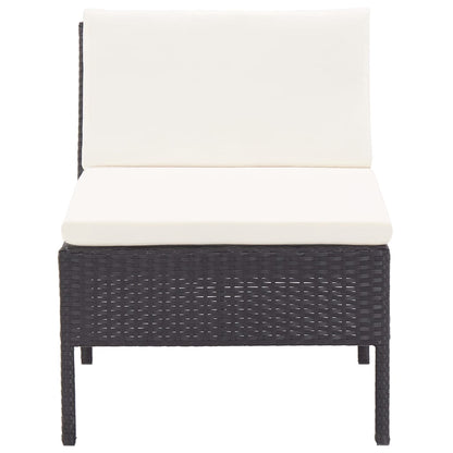 Set Divani da Giardino 6 pz con Cuscini in Polyrattan Nero | homemem39
